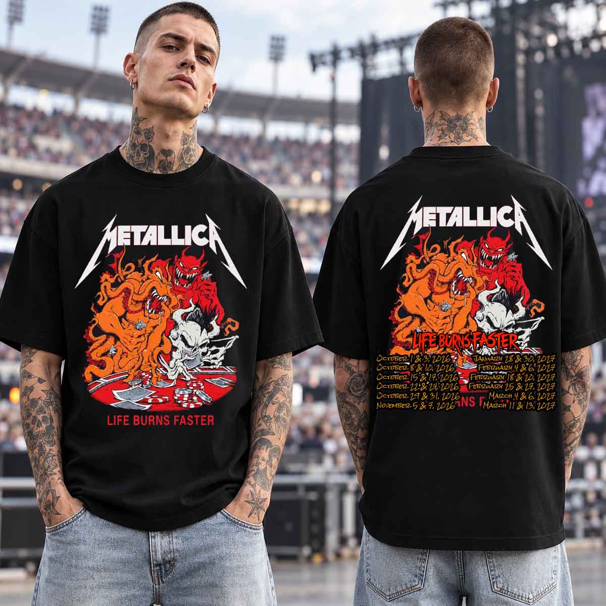 Metallica Sphere Week 2 Night 1 T-Shirt Tour Dates on Back, October 8, 2026